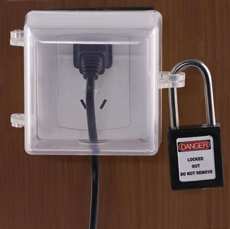 junction box lock|locking electrical outlet.